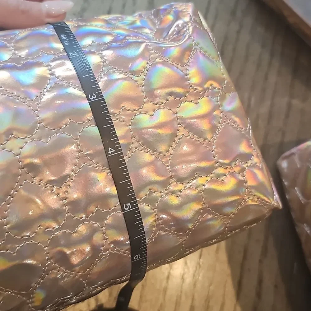 Iridescent travel makeup bag set NWT